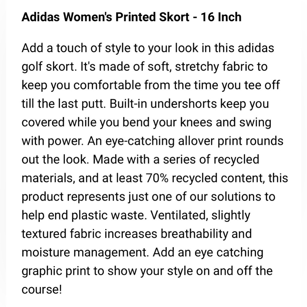 Adidas golf skort (2XL) - Picture 14 of 15
